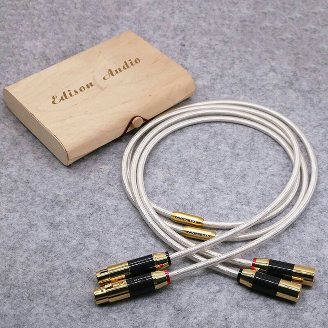 愛迪聲 Edison audio 4層隔離 4芯鍍銀 碳纖維鍍金頭 XLR 平衡線 2米/對（1380元）, 1個, 平衡線  2米/對（1380元）, 平衡線  2米/對（1380元）