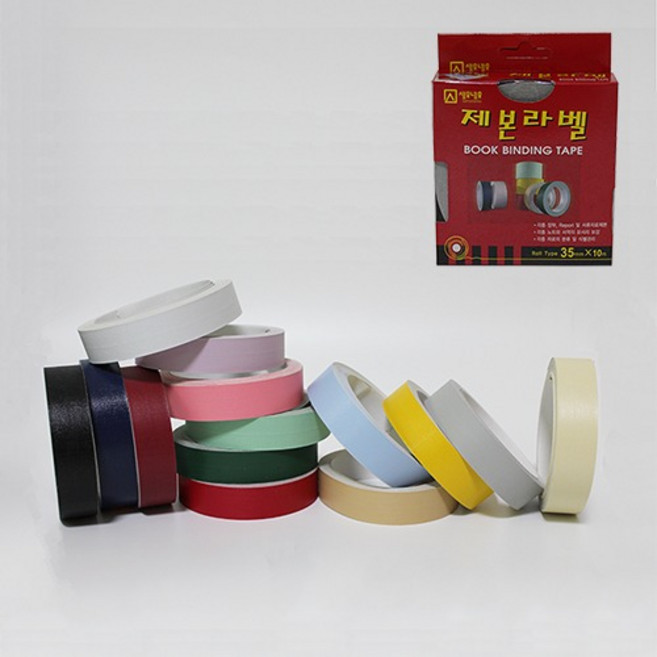 세모네모 JB3500 제본테이프 35mm X 10M, 빨강색