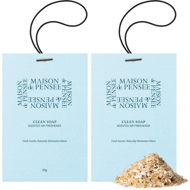 메종드 펜세 퍼퓸 에어프레셔너 샤쉐 차량용 방향제, 2개, 클린 솝