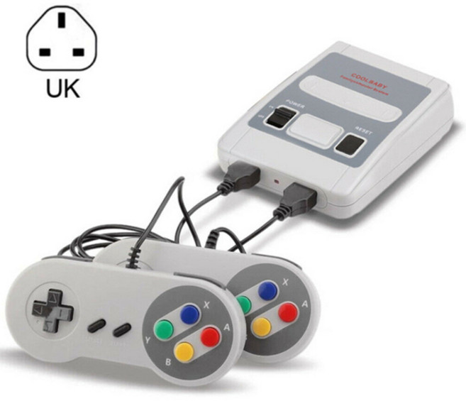 레트로 슈퍼 클래식 게임 미니 TV 8비트 가족용 TV 비디오 게임 콘솔 내장 620가지 휴대용 게임기 남자아이 생일 선물, 4) UK Plug