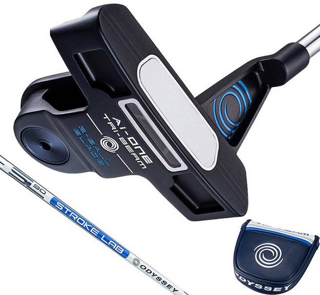 캘러웨이 오디세이 ODYSSEY 남성 AiONE 트라이 빔 2BALL BLADE 퍼터 로프트 3도 STROKE LAB 90 216371, 34.0