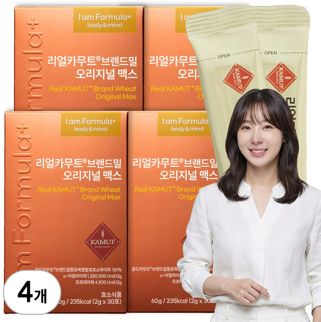 리얼 골드 카무트효소 브랜드밀 식약청인증 오리지널 맥스 아이엠포뮬러, 4개, 30회분