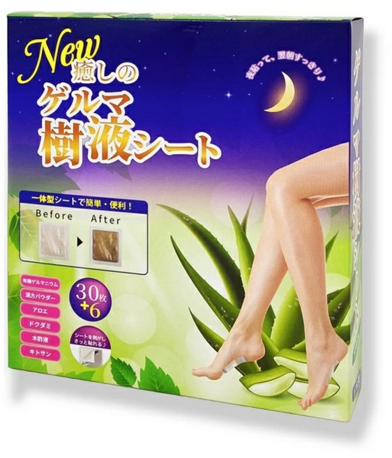 일본 치유의 게르마늄 수액 시트 발 알로에 36장, 1개