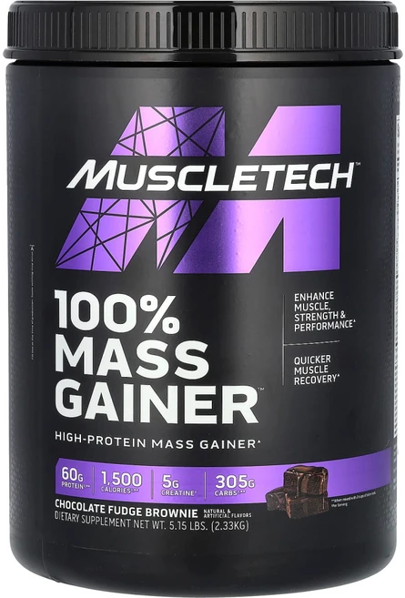 MUSCLETECH 매스 게이너 초콜릿 퍼지 브라우니, 1개, 2.33kg - 쿠팡