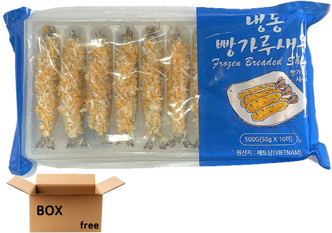 헤드온 빵가루새우 500g (50g X 10미) X 10팩 1박스 토페도 왕 새우튀김, 10개