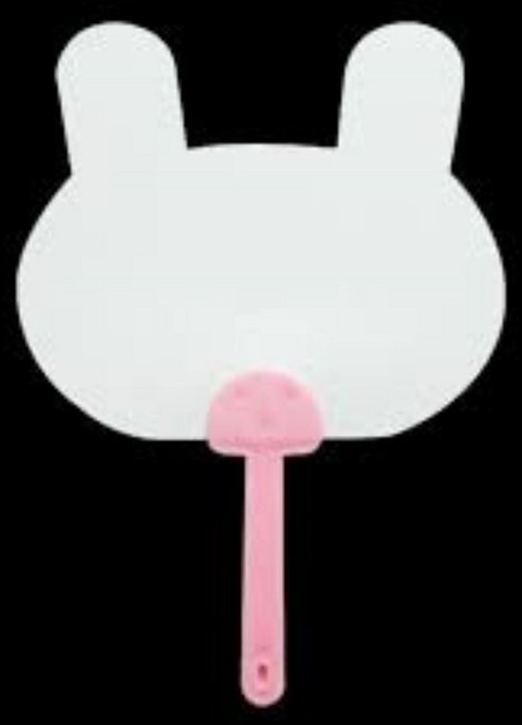 문구랑만들기랑 그리기부채 원형부채 합죽선 종이부채 종이공예 부채손잡이 전통부채 부채모음, 1개, 모양부채-토끼