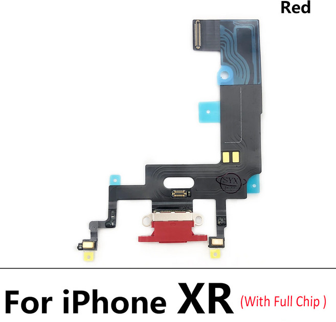 GEEKI 휴대폰 스마트폰 자가 수리 교체 부품 아이폰 호환 X XR XS Max 충전기 보드 PCB 플렉스 USB 포트 커넥터 독 충전 리본 케이블, 1개, [10] XR Red OEM