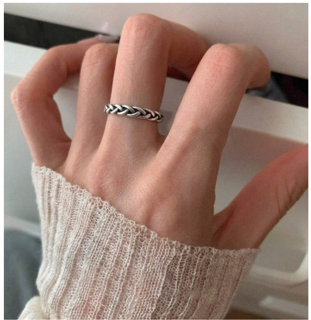 셀리오나 실버 체인반지 슬림링 레이어드 여성반지 2종
