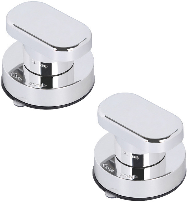 GUNU 강력진공 흡착식 도어 미닫이 싱글 손잡이 실버, 2개