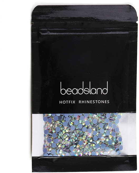 Beadsland(비즈랜드)핫픽스 라인석 공예 의류 DIY 장식용 플랫 백 크리스탈 라인석, 1440개, 크리스탈AB,SS20,4.6-4.8mm