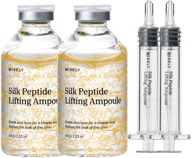 와이즐리 콜라겐 실 리프팅 실크 펩타이드 탄력 앰플, 녹는실앰플 EGF 펩타이드 콜라겐 실 리프팅 실크 2병, 2개, 60ml