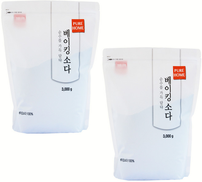 오리지널 단일성분 100% 과일 야채 세척 순수한 퓨어홈 베이킹소다, 2개, 3kg