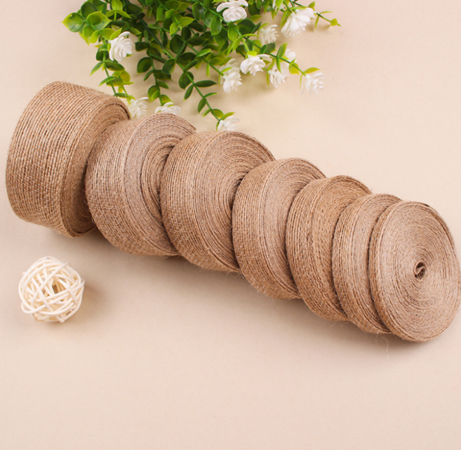 마끈 선물 포장 꽃다발 황마 리본끈 리본 마, 2개, 10m, 2.5cm