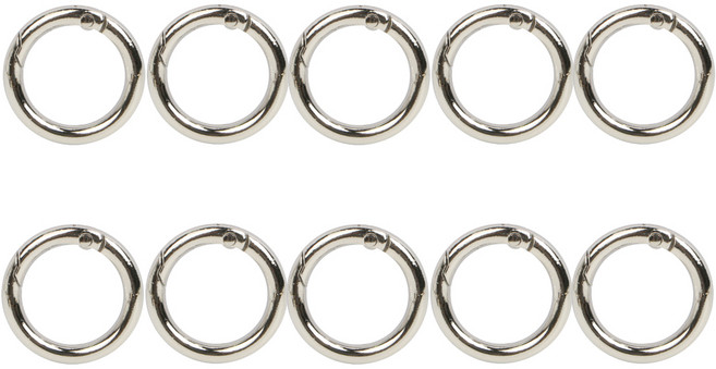 오픈형오링 열쇠고리 키링, 내경19mm, 10개, 실버