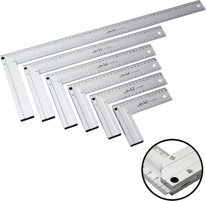 제이팬더 알루미늄 직각자 정밀 목공 작업용 기역자 ㄱ자 각도자 스퀘어, 1개, 200mm