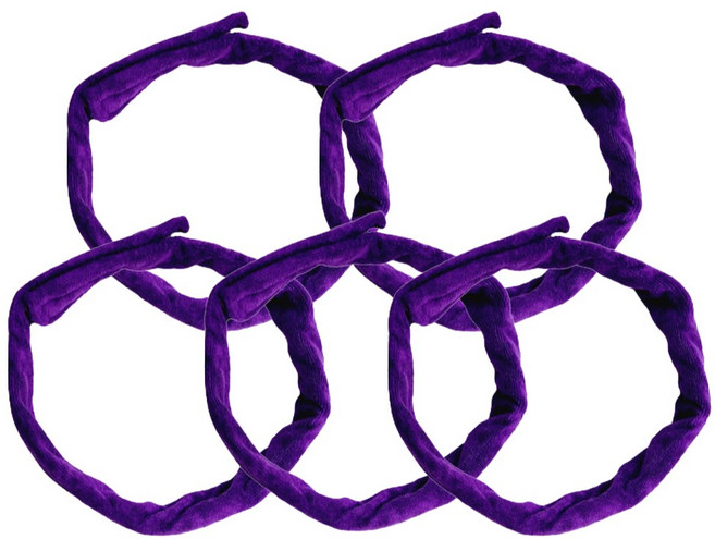 뷰티다모아 극세사 뉴 중화 헤어밴드 두꺼운 미용실 중화띠 번들, 5개, 퍼플