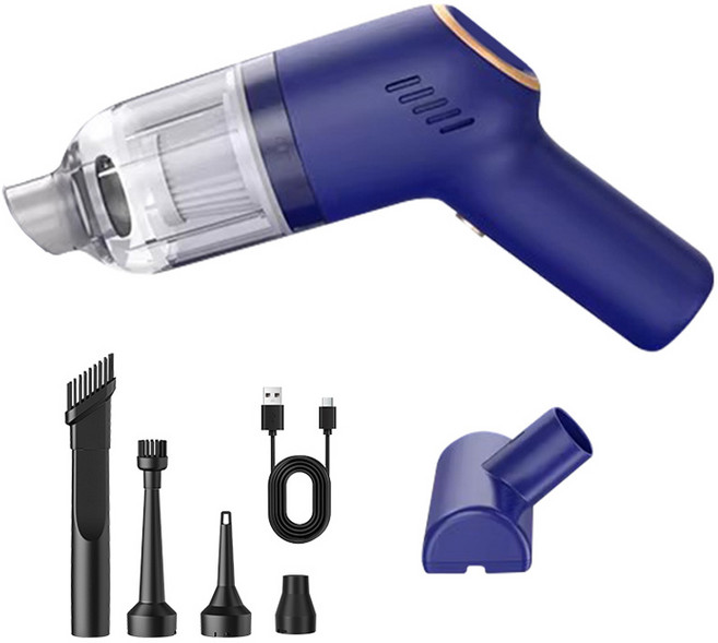 HELLOLEIBOO 차량용 4 인 1 무선 청소기 LT-101, 블루