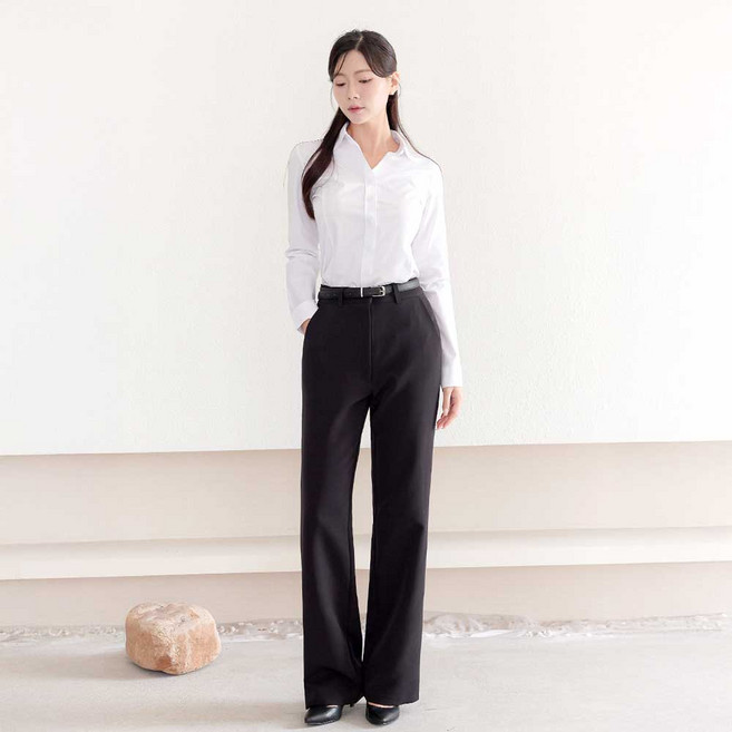 더웨이나인 여성 슬랙스 정장 바지 세미 부츠컷 빅사이즈 면접 델리아pants