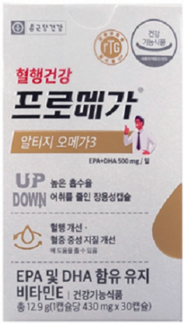 프로메가 rTG 오메가3, 30정, 12개