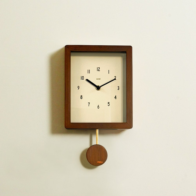 오르미 레트로 미로클락 우드 무소음 추시계 벽시계 괘종시계, ORMMRC(월넛)