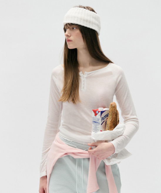 ROLAROLA NUBASIC BACK SHIRRING T-SHIRTS WHITE 175741