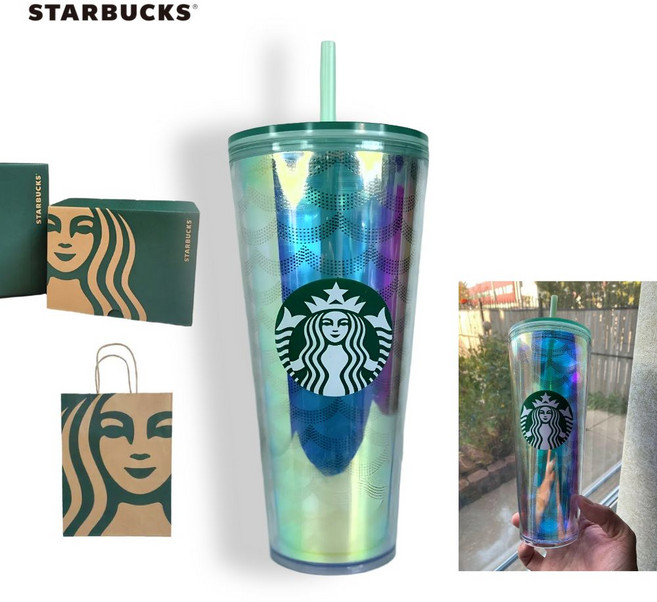 스타벅스 레인보우 콜드컵 710ml / 24oz (Starbucks Iridescent Rainbow Siren Scales Mermaid Tumbler Cup) 벤티 트렌타, 기타, 1개