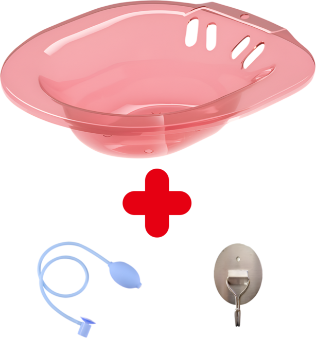 haveit 가정용 치질 좌욕기 변비 임산부 케어 후크 무료증정 버블 세척기, 2. 투명 핑크+버블세척기