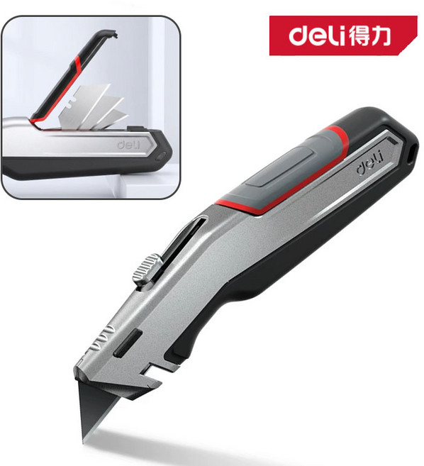 이안툴 Deli 논슬립 유틸리티 나이프 커터 + 칼날 4P 세트, 1개