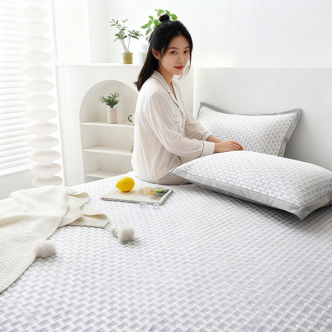 블루스타 냉감매트 침대 냉감패드, 쿨매트, 파란색