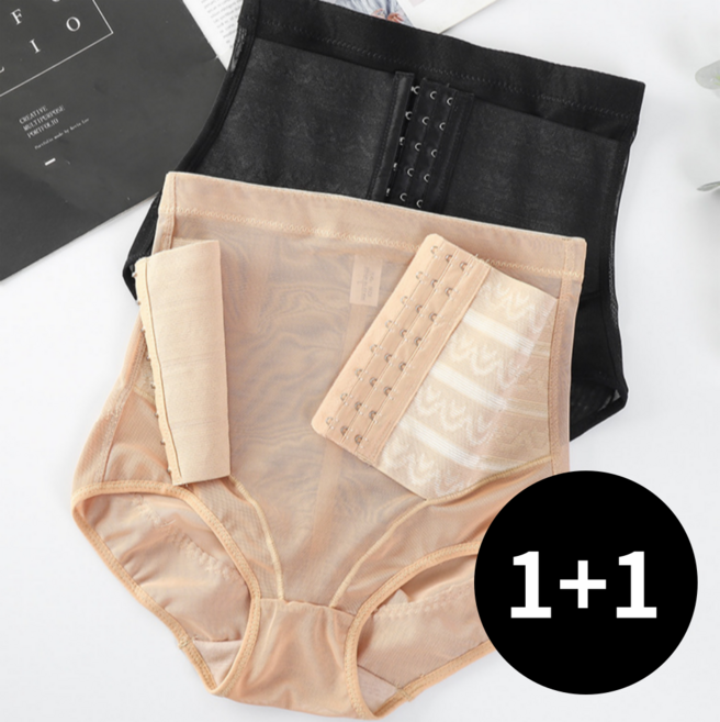 [1+1] 라엘드 여성 초강력 3단 후크조절 뱃살보정 팬티 2P 세트 똥배 뱃살 빅사이즈 보정속옷 고탄력 하이웨스트 코르셋 거들팬티