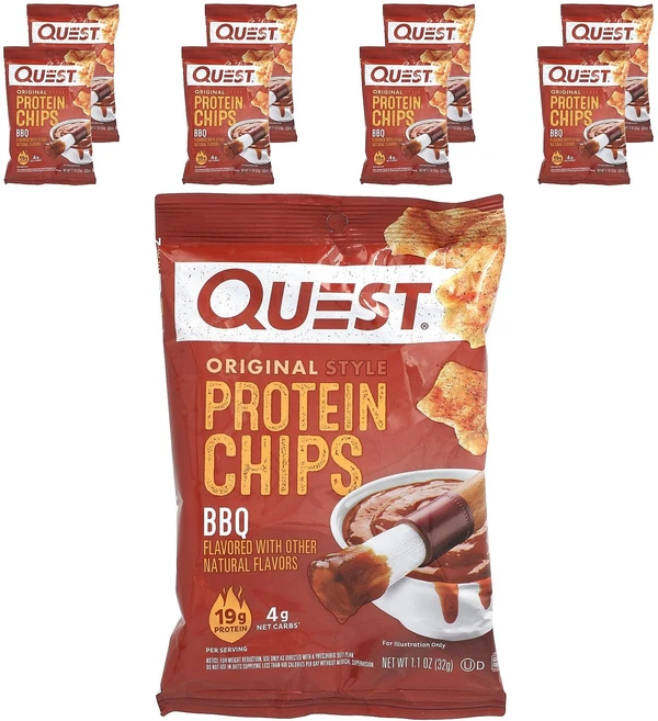 Quest Nutrition 오리지널 스타일 프로틴 칩 BBQ 백 8개 개당 32g(1.1oz) Nutrition (퀘스트 뉴트리션), 1개, 32g - 쿠팡