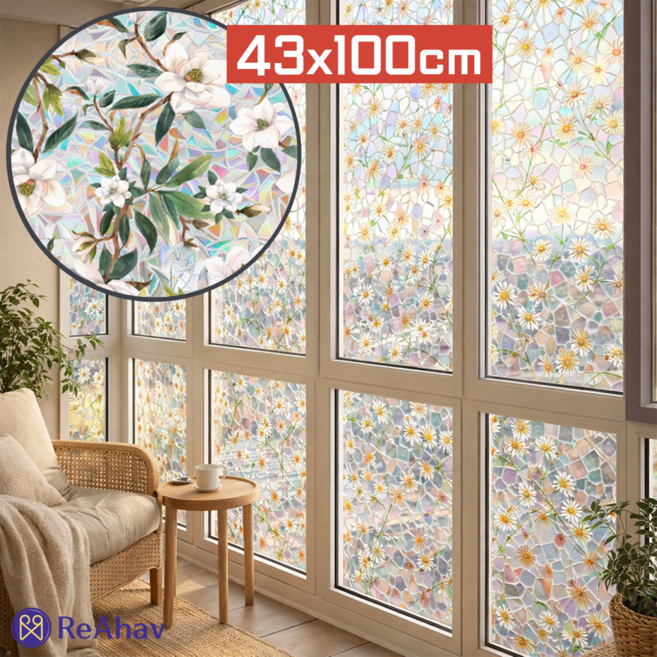 레아하브 루센티아 스테인글라스 시트지, [02] 화이트블룸