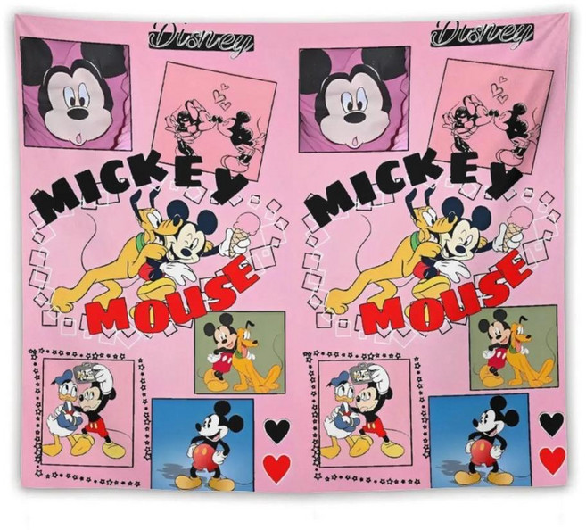 미키 미니 마우스 태피스트리 귀여운 만화 배경 천 벽 아트 걸이 복고풍 거실 침실 장식 담요, 1개, 1. style / B. 50inx60in