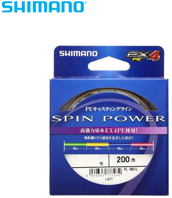 시마노 스핀파워 200m PE캐스팅라인 원투합사 PL-N61L, 1호-777256, 1개