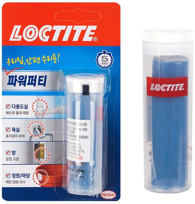 타일접착제 록타이트 파워 퍼티 48g 크랙퍼티 접착퍼티 페인트퍼티 틈새퍼티, 1개