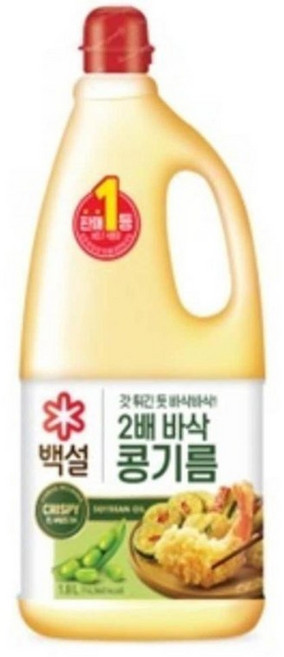 CJ 백설 2배바삭 콩기름, 1.8L, 60개
