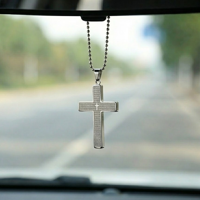 씨엔알비 믿음의 상징 차량용 십자가, 1개, 퓨어 실버