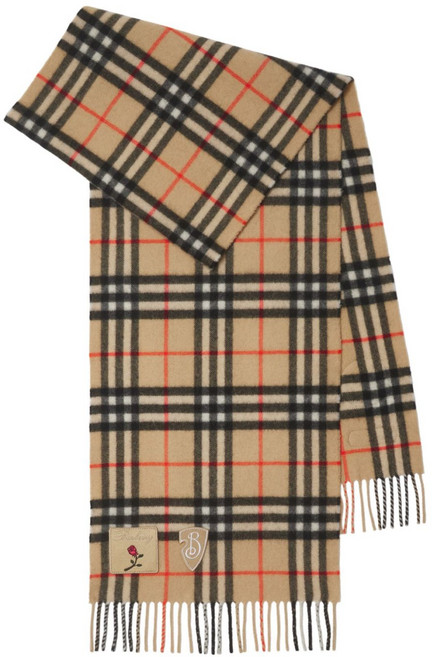 버버리 배지 체크 스카프