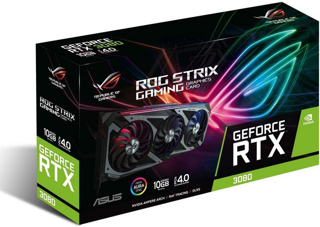 ASUS ROG Strix NVIDIA GeForce RTX 3080 OC 에디션 게이밍 그래픽 카드PCIe 4.0 10GB GDDR6X HDMI 2.1 디스플레이포트 1.4a 축