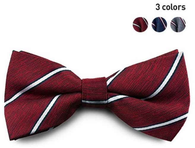 자동넥타이 20151215K 삼색 사선 패턴 나비넥타이 3종