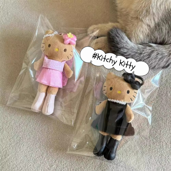 태닝키티 롱다리키티 키링 인형 하와이키티 백참 가방꾸미기 소품샵, 핑크키티, 1개