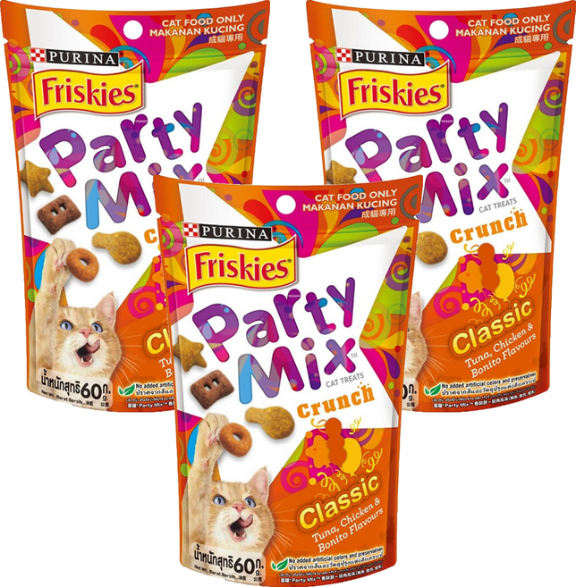 Friskies 喜躍 Party Mix 香酥餅, 60g, 3包, 經典風味