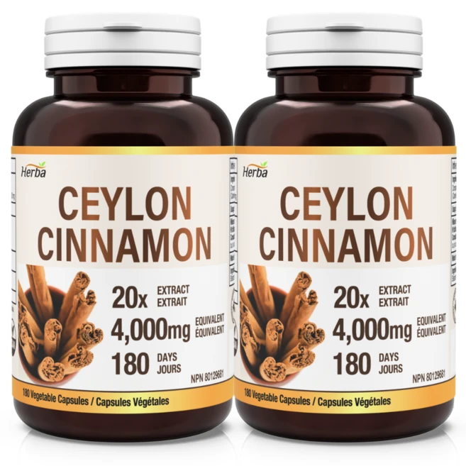 실론 시나몬 4000mg 180식물성캡슐 20배 농축 스리랑카산 실론 시나몬 허바 캐나다, 2개, 180정 - 쿠팡