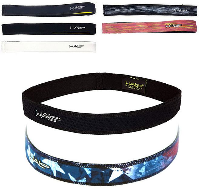 할로 자전거 헤어밴드 스포츠밴드 땀흘림방지 머리띠 1인치 슬림형, 나이트라이트