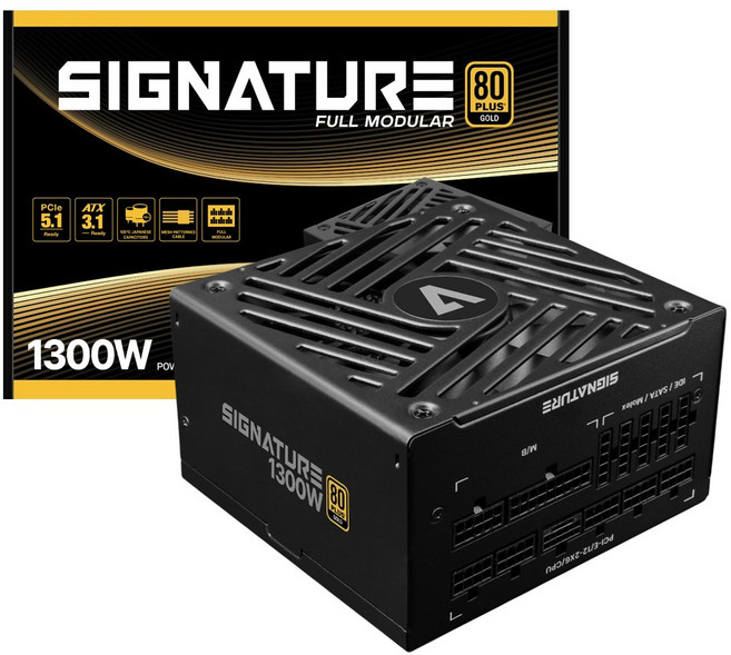 AONE 시그니처 1300W 80PLUS 골드 풀모듈러 ATX 3.1 블랙 PC 파워, 시그니처 1300W GOLD  BK