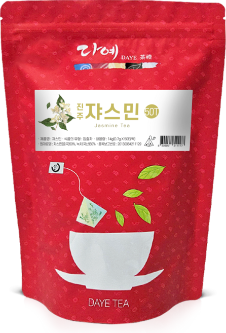 [본사직영] 다예 맛있는 쟈스민차 생분해 삼각티백, 1개, 700mg, 50개입