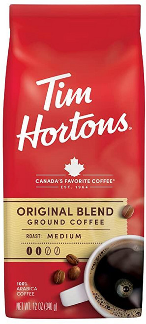 Tim Hortons 프렌치 바닐라 가향 로스트 그라운드 커피 완벽한 균형 항상 매끄러움 100% 아라비카 원두로 제작 355ml 12온스 백 261438, 12 Ounce (Pack of 1), 미디엄 로스트