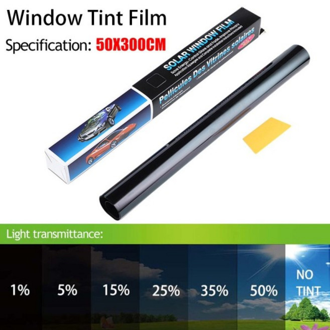 자동차 유리창 틴팅 필름 스티커 VLT 1%-50% 태양 UV 보호 포일 블랙 50x3m 1 롤, 5 Percent Clear, 01 5 Percent Clear, 1개