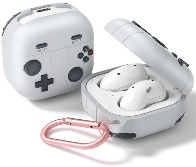 갤럭시 버즈2 프로 라이브 귀여운 레트로 게임기 특이한 커플 무선 이어폰 충전 실리콘 젤리 파우치 케이스, 화이트 sgb0087