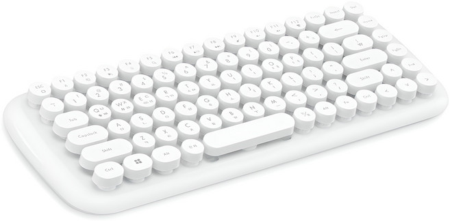 엑토 레트로 팝 미니 블루투스 무선 텐키리스 키보드, 화이트, BTK-03, 상품기술서참고